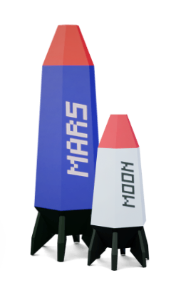 NFT moon and mars rockets